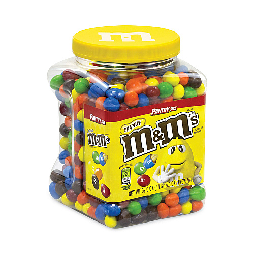 M&M's Milk Chocolate Peanut Candies, 62 oz Tub (20900060)