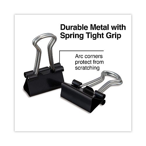 Universal Binder Clips, Mini, Black/Silver, 12/Box (UNV10199)