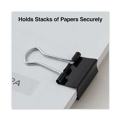 Universal Binder Clips, Mini, Black/Silver, 12/Box (UNV10199)