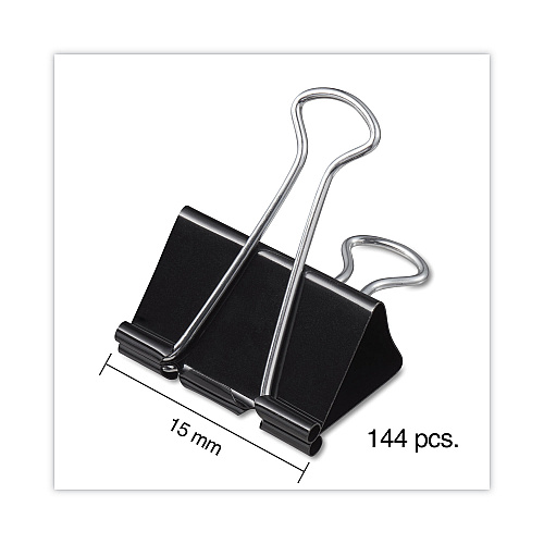 Universal Binder Clip Zip-Seal Bag Value Pack, Mini, Black/Silver, 144/Pack (UNV10199VP)