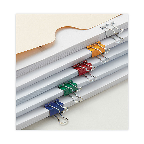 Universal Binder Clips with Storage Tub, Small, Assorted Colors, 40/Pack (UNV31028)