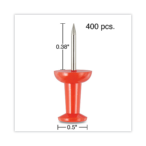 Universal Colored Push Pins, Plastic, Assorted, 0.38", 400/Pack (UNV31314)