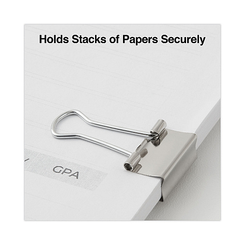Universal Binder Clips with Storage Tub, Small, Silver, 40/Pack (UNV11240)