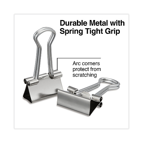 Universal Binder Clips with Storage Tub, Small, Silver, 40/Pack (UNV11240)