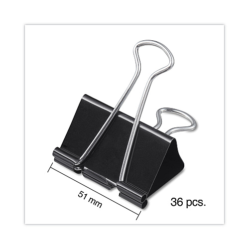 Universal Binder Clip Zip-Seal Bag Value Pack, Large, Black/Silver, 36/Pack (UNV10220VP)
