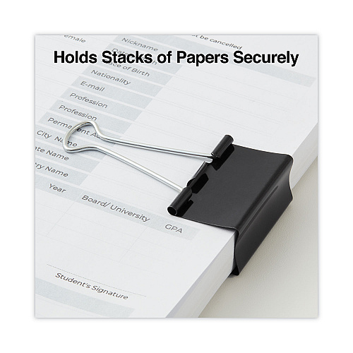 Universal Binder Clip Zip-Seal Bag Value Pack, Large, Black/Silver, 36/Pack (UNV10220VP)