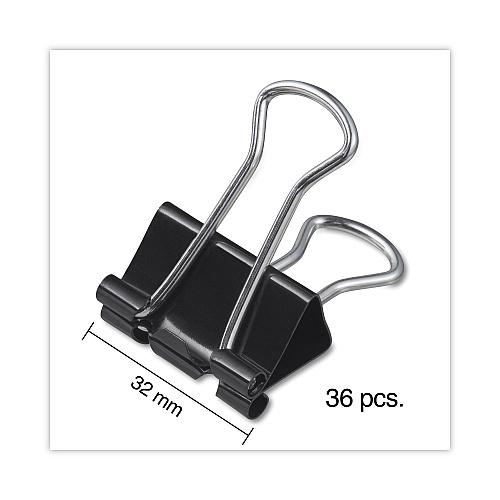 Universal Binder Clip Zip-Seal Bag Value Pack, Medium, Black/Silver, 36/Pack (UNV10210VP)