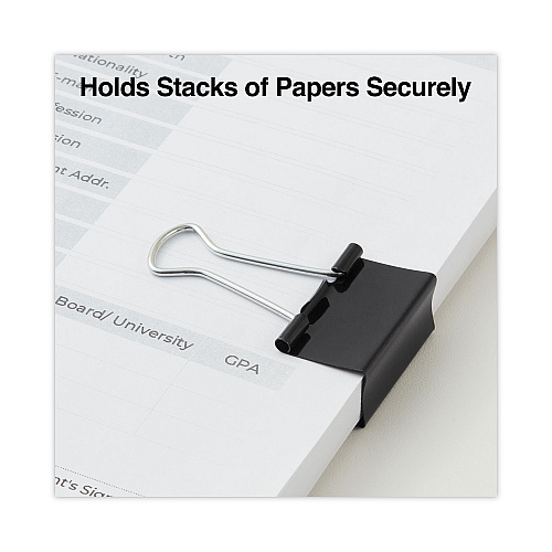 Universal Binder Clip Zip-Seal Bag Value Pack, Medium, Black/Silver, 36/Pack (UNV10210VP)