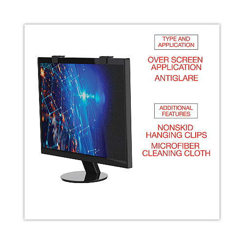 Innovera Protective Antiglare LCD Monitor Filter for 19" to 20" Widescreen Flat Panel Monitor, 16:10 Aspect Ratio (IVR46404)