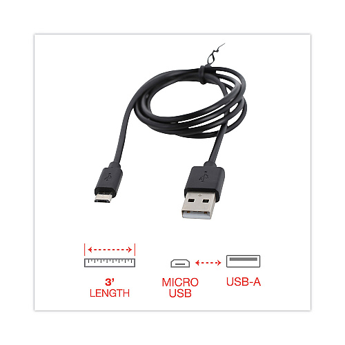 Innovera USB to Micro USB Cable, 3 ft, Black (IVR30006)