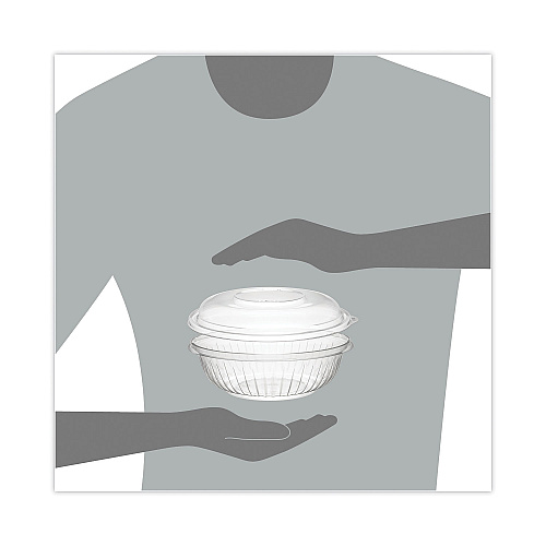 Dart PresentaBowls Bowl/Lid Combo-Paks, 24 oz, 7.25 Diameter x 2.38 h, Clear, Plastic, 63/Pack, 2 Pack/Carton (PET24BCD)