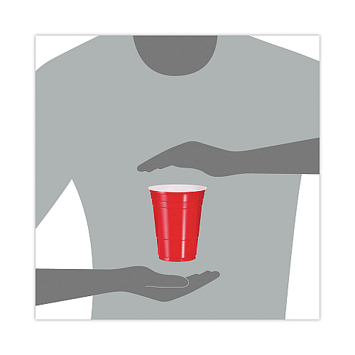 Dart SOLO Party Plastic Cold Drink Cups, 16 oz, Red, 50/Bag, 20 Bags/Carton (P16R)
