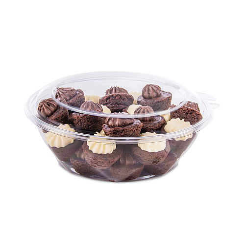 Dart Tamper-Resistant, Tamper-Evident Bowls with Dome Lid, 48 oz, 8.9" Diameter x 3.4"h, Clear, Plastic, 100/Carton (CTR48BD)