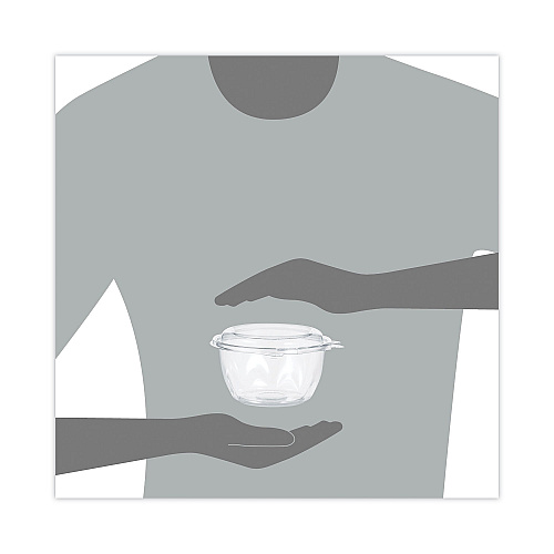 Dart Tamper-Resistant, Tamper-Evident Bowls with Dome Lid, 16 oz, 5.5" Diameter x 3.1"h, Clear, Plastic, 240/Carton (CTR16BD)