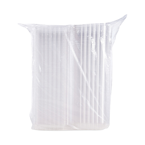 Dart ClearSeal Hinged-Lid Plastic Containers, 8.3 x 8.3 x 3, Clear, Plastic, 250/Carton (C90PST1)