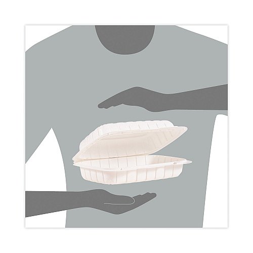 Dart Hinged Lid Containers, Hoagie Container, 6.5 x 9 x 2.8, White, Plastic, 200/Carton (206MFPPHT1)