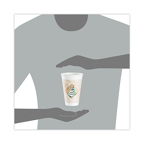 Dart Cafe G Foam Hot/Cold Cups, 16 oz, Brown/Green/White, 1,000/Carton (16X16G167318)