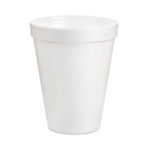 Dart Small Foam Drink Cups, 12 oz, White, 24/Bag, 12 Bags/Carton (12JP24)