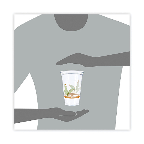 Dart Bare Eco-Forward RPET Cold Cups 20 oz, ProPlanet Seal, Leaf Design, Clear, 50/Pack, 12 Packs/Carton (RTP20BARE)