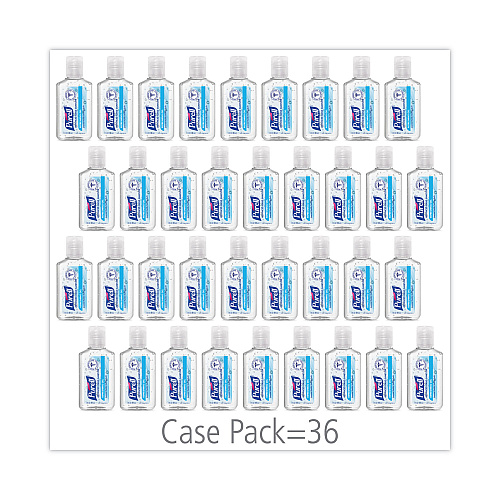 PURELL Advanced Hand Sanitizer Refreshing Gel, 1 oz Flip-Cap Bottle with Display Bowl, Clean Scent, 36/Bowl (390136BWL)
