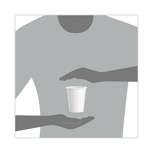 SOLO Single-Sided Poly Paper Hot Cups, 10 oz, White, 50 Sleeve, 20 Sleeves/Carton (370W)