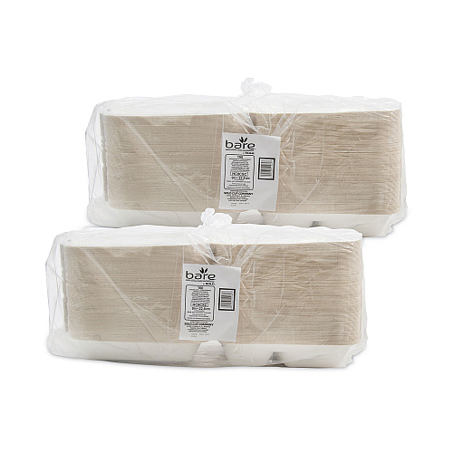SOLO Bare Eco-Forward Bagasse Hinged Lid Containers, ProPlanet Seal, 3-Compartment, 9.6 x 9.4 x 3.2, Ivory, Sugarcane, 200/Carton (HC9CSC2050)