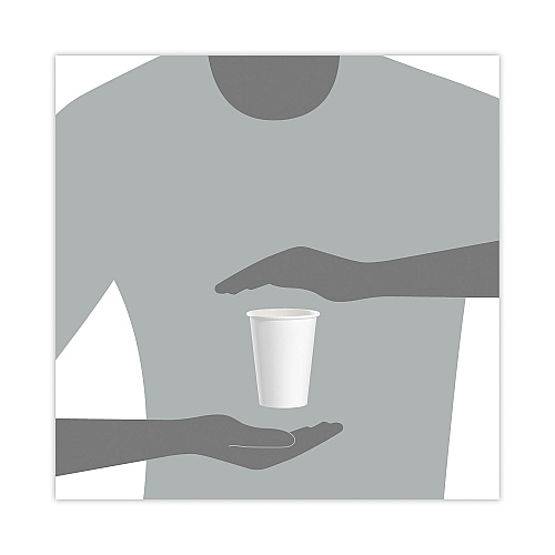 SOLO Single-Sided Poly Paper Hot Cups, 12 oz, White, 50/Bag, 20 Bags/Carton (412WN)