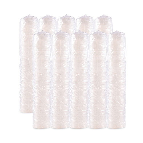 SOLO Polystyrene Plastic Flat Straw-Slot Cold Cup Lids, Fits 28 oz Cups, Translucent, 960/Carton (L28BNR)