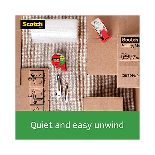 Scotch Tough Grip Moving Packaging Tape with Dispenser, 3" Core, 1.88" x 54.6 yds, Clear (3500RD)