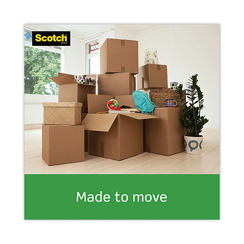 Scotch Tough Grip Moving Packaging Tape with Dispenser, 3" Core, 1.88" x 54.6 yds, Clear (3500RD)