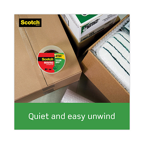 Scotch Tough Grip Moving Packaging Tape, 3" Core, 1.88" x 38.2 yds, Clear, 3/Pack (35003ESF)