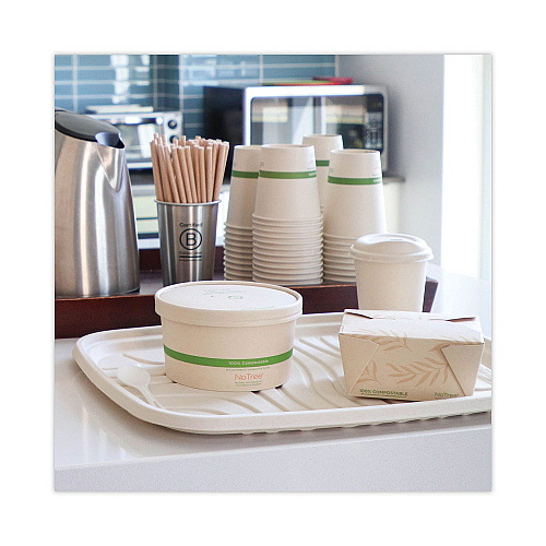 World Centric Fiber Trays, PLA Lined, PFAS Free, 1-Compartment, 18 x 14 x 1, Natural, Paper, 100/Carton (TRSC1418LF)