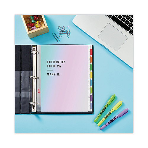 Avery Clear Easy View Plastic Dividers with Multicolored Tabs and Sheet Protector, 8-Tab, 11 x 8.5, Clear, 1 Set (16741)