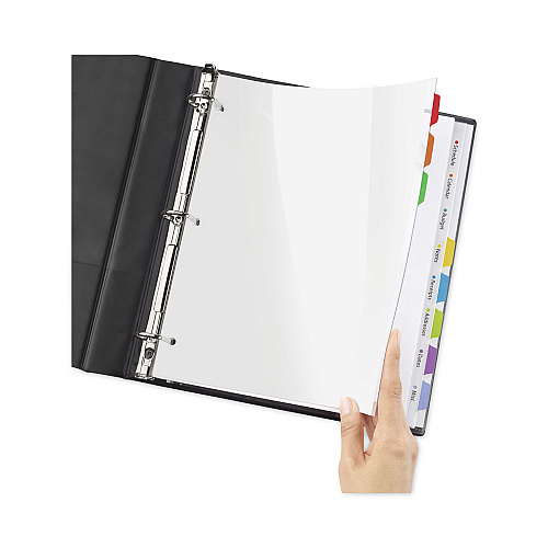 Avery Clear Easy View Plastic Dividers with Multicolored Tabs and Sheet Protector, 8-Tab, 11 x 8.5, Clear, 1 Set (16741)