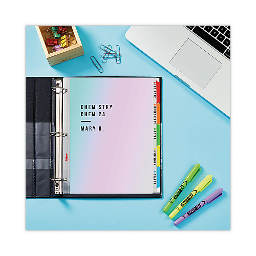 Avery Clear Easy View Plastic Dividers with Multicolored Tabs and Sheet Protector, 5-Tab, 11 x 8.5, Clear, 1 Set (16740)