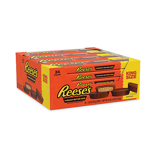 Reese's King Size Peanut Butter Cups, 2.8 oz Bar, 24 Bars/Carton (20901302)