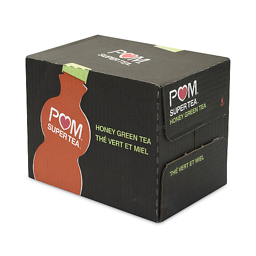 POM Wonderful Antioxidant Super Tea, Pomegranate Honey Green Tea, 12 oz Bottles, 6/Carton (30700049)