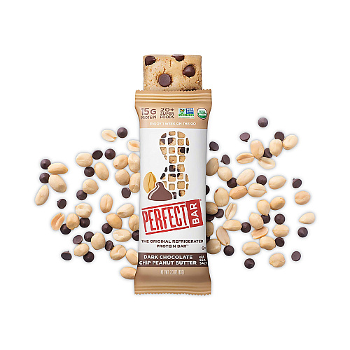 Perfect Bar Refrigerated Protein Bar, Dark Chocolate Peanut Butter with Sea Salt, 2.3 oz Bar, 16/Carton (30700247)