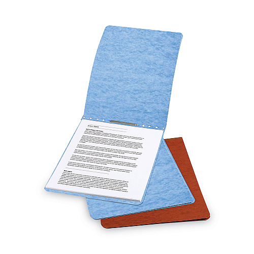 Acco PRESSTEX Report Cover with Tyvek Reinforced Hinge, Top Bound, Two-Piece Prong Fastener, 2" Capacity, 8.5 x 14, Light Blue (19022)