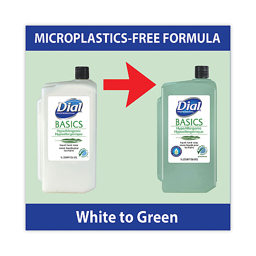 Dial Basics MP Free Liquid Hand Soap Refill, Unscented, 1 L, 8/Carton (33821)