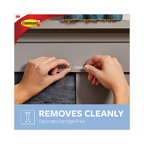 Command Clear Hooks and Strips, Decorating Clips, Plastic, 0.15 lb Capacity, 40 Clips and 48 Strips/Pack (17026CLR40ES)