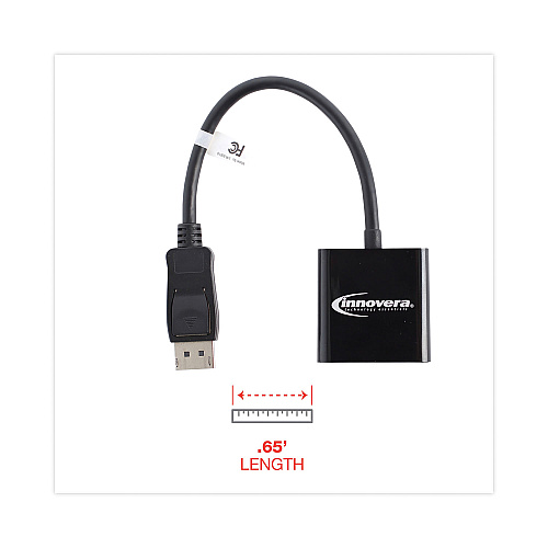 Innovera DisplayPort to VGA Adapter, 0.65 ft, Black (IVR50010)