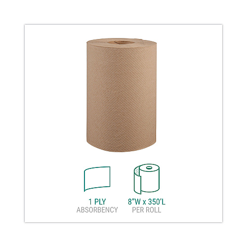 Windsoft Hardwound Roll Towels, 1-Ply, 8" x 350 ft, Natural, 12 Rolls/Carton (WIN108)