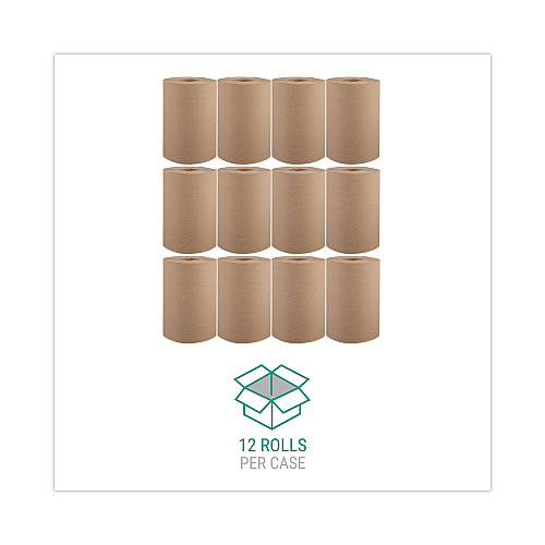 Windsoft Hardwound Roll Towels, 1-Ply, 8" x 350 ft, Natural, 12 Rolls/Carton (WIN108)