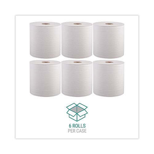 Windsoft Hardwound Roll Towels, 1-Ply, 8" x 800 ft, White, 6 Rolls/Carton (WIN12906B)