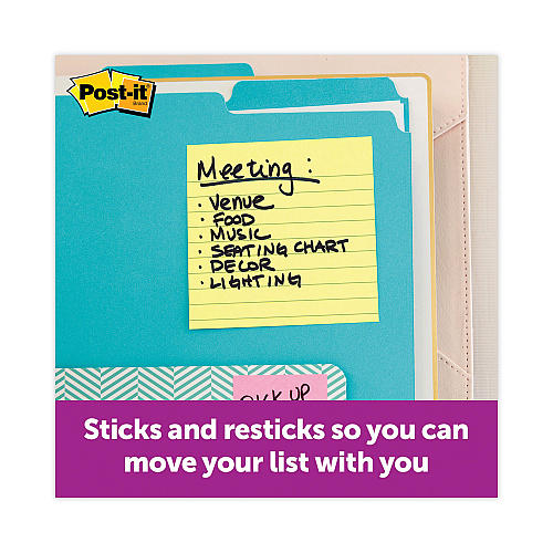 Post-it Pop-up Notes Refill, Note Ruled, 4" x 4", Canary Yellow, 90 Sheets/Pad, 5 Pads/Pack (R440YWSS)