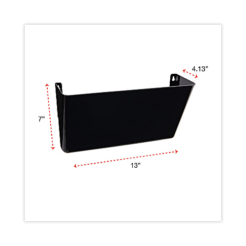 Universal Wall File Pockets, Plastic, Letter Size, 13" x 4.13" x 7", Black (UNV08122)