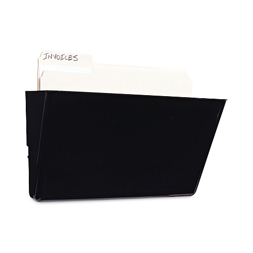 Universal Wall File Pockets, Plastic, Letter Size, 13" x 4.13" x 7", Black (UNV08122)
