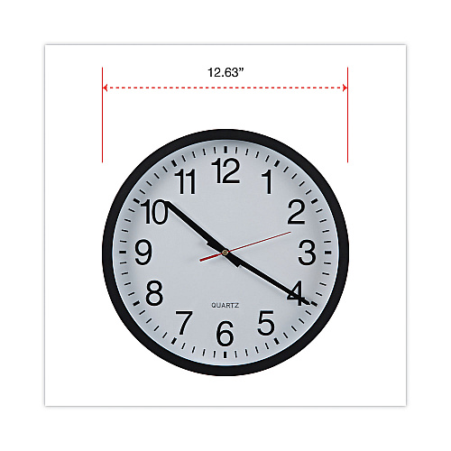 Universal Classic Round Wall Clock, 12.63" Overall Diameter, Black Case, 1 AA (sold separately) (UNV10431)