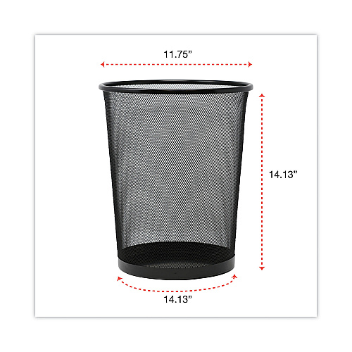 Universal Mesh Wastebasket, 18 qt, Steel Mesh, Black (UNV20008)